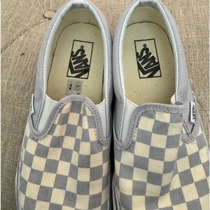 Light blue checkered Vans